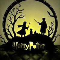 Statuetta Harry Potter con effetto contro luce 3D