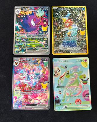 Carte pokemon 30’ anniversario gengar mew sylveon