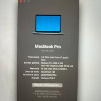 MacBook Pro 15’’ 2017 i7 16gb ram/1 tera ssd