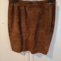 Gonna vera pelle scamosciata 