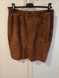 Gonna vera pelle scamosciata 