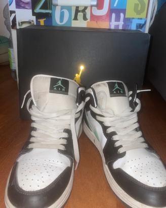 Jordan 1 Mid Green Glow - Originali taglia 41