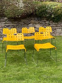 5 sedie Omstak in metallo giallo bieffeplast