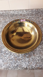 Centro tavola in ottone dipinto a mano