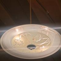 Ciondolo anni'50 in ottone e vetro Pietro Chiesa 