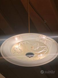 Ciondolo anni'50 in ottone e vetro Pietro Chiesa 