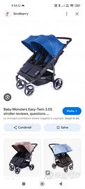 Passeggino gemellare Baby Monsters Easy Twin 3 