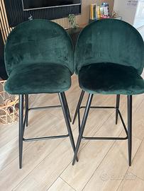 Sedie sklum in velluto verde