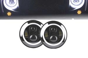 FARI PER JEEP WRANGLER 96-18 ANGEL EYES LED NERO
