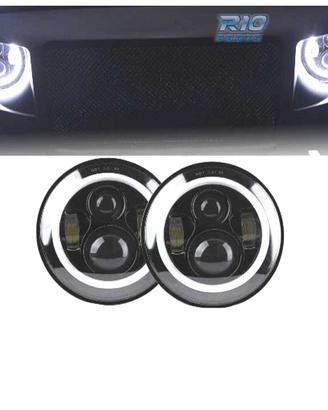 FARI PER JEEP WRANGLER 96-18 ANGEL EYES LED NERO