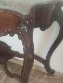 Orologio a colonna;consolle legno massello 