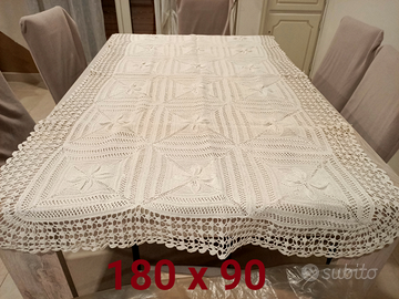 Tovaglia panna all'uncinetto vintage