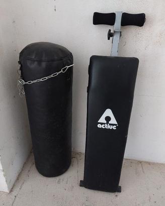 Sacco da box e panca per addominali