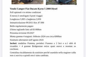 Camper puro Kyros 5 Ducato Fiat
