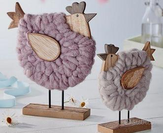 MELINERA Decorazioni Pasquali in legno e lana 