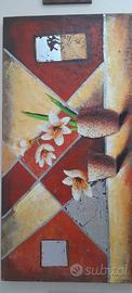 Quadro Moderno Grande 140x70cm fiori 3D