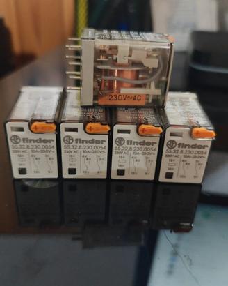 Relè ad innesto 230 V/AC 10 A 2 scambi 1 set 5 PZ