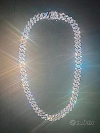 💎 Collana Cubana Iced 14mm Silver | 20 inch /51cm