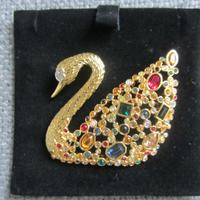 Swarovski spilla cigno grande
