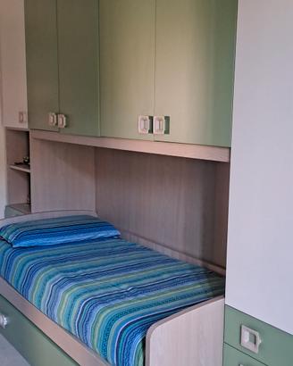 Cameretta a ponte colore rovere e salvia