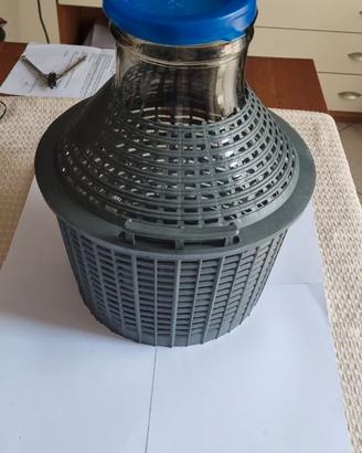 Damigiana lt 10 bocca larga con tappo