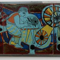 3 composizioni piastre policrome