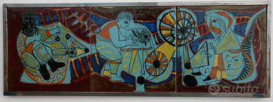 3 composizioni piastre policrome