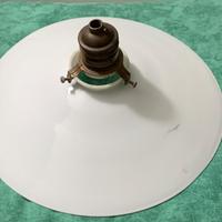 Lampadario in opalina liscio originale anni '40