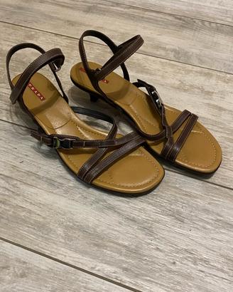 Sandali flat Prada Sport in pelle