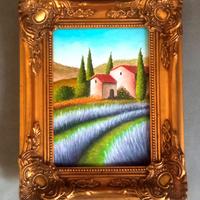 Quadro dipinto a mano con cornice in legno 