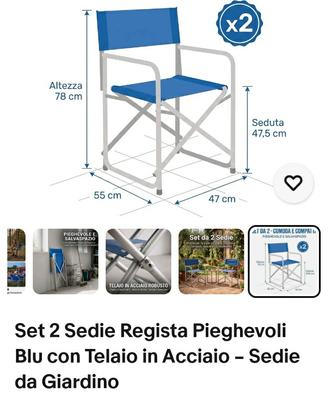 6 sedie per campeggio 
