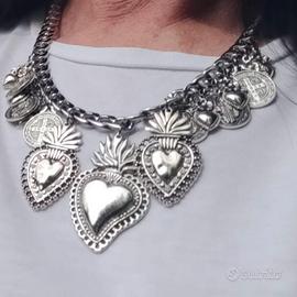 Collana sacro cuore punk