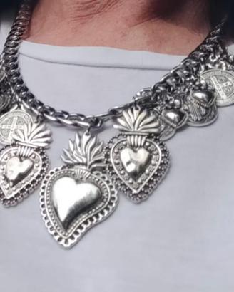 Collana sacro cuore punk