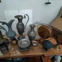 oggetti in peltro e ottone