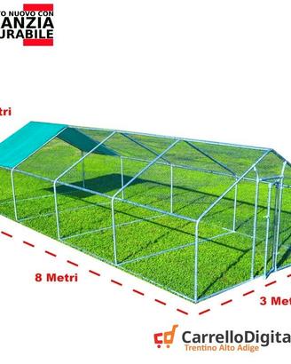 Recinto per Galline 3x8 m x h 2 m – 24 mq verdino