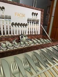 Set posate 75 pezzi placcate oro zecchino
