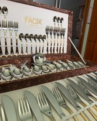 Set posate 75 pezzi placcate oro zecchino