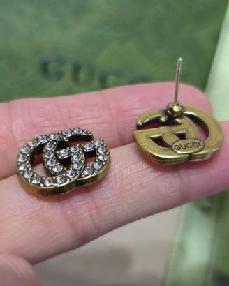 Orecchini Gucci inox con strass