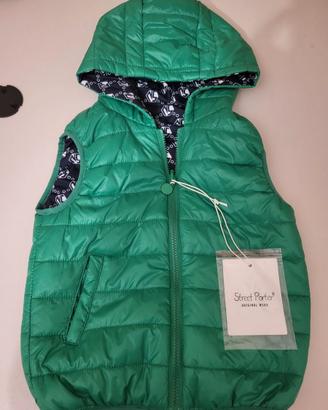 Giubbino smanicato verde nuovo 6 anni