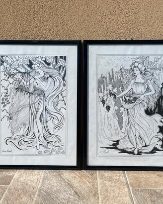 Coppia di quadri muse