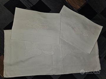 Completo lenzuola lino pizzo antico