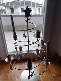 candelabro in metallo albero di natale 