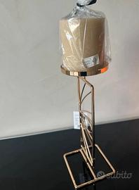 Portacandela Pavone Metallo Oro Henriette