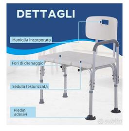 Sedia da vasca da bagno con altezza regolabile