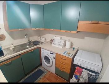 cucina angolare con elettrodomestici 