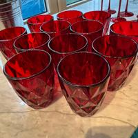 12 bicchieri acqua rosso rubino