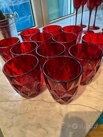 12 bicchieri acqua rosso rubino