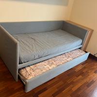 Letto singolo con secondo letto + mobile in rovere