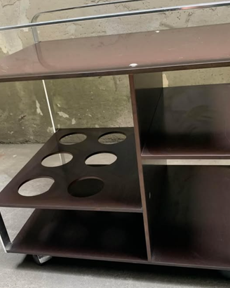 Carrello bar anni '70 formica marrone