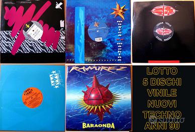 LOTTO DISCHI VINILE 5 MIX ANNI 90